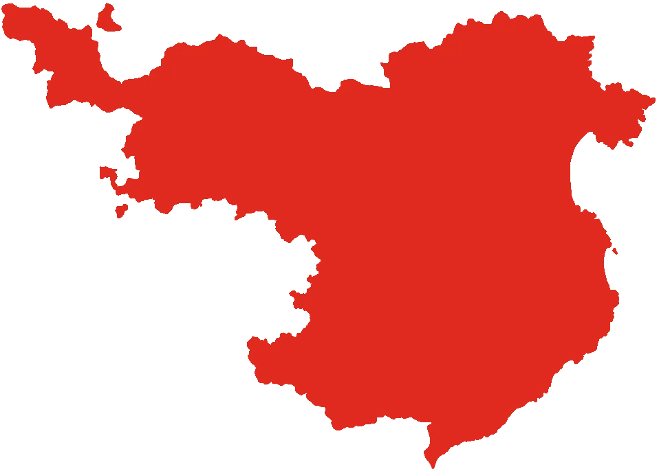 Mapa rojo de región desconocida